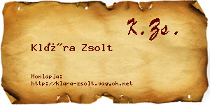 Klára Zsolt névjegykártya